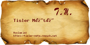 Tisler Máté névjegykártya
