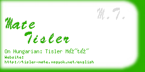 mate tisler business card